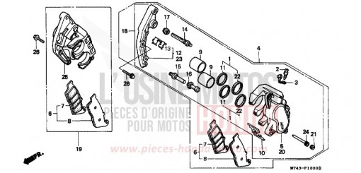 ETRIER DE FREIN AVANT VFR750FP de 1993